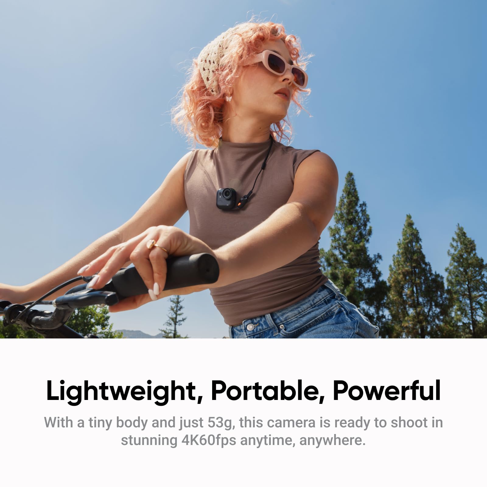 Insta360 GO Ultra Pack ciclismo premium Nero-action cam mini 4K a mani libere, indossabile, superba in bassa luce, montala ovunque, stabilizzazione FlowState,200 min di carica, impermeabile 10m, bici