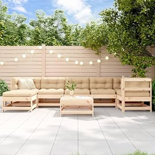 Garden Lounge Set Table, Natural Solid Wood Pine for Patio, Balcony, Outside, and Porch. Chairs Furniture Set, Piece Chairs