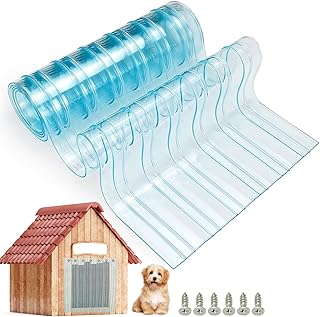 Dog Door Replacement Flaps 11.8 in x 4.9 ft Safe Vinyl Doggie Door Strips, Pet Door Replacement Flap Plastic Vinyl Strip Curtain for DIY Pet Door Clear