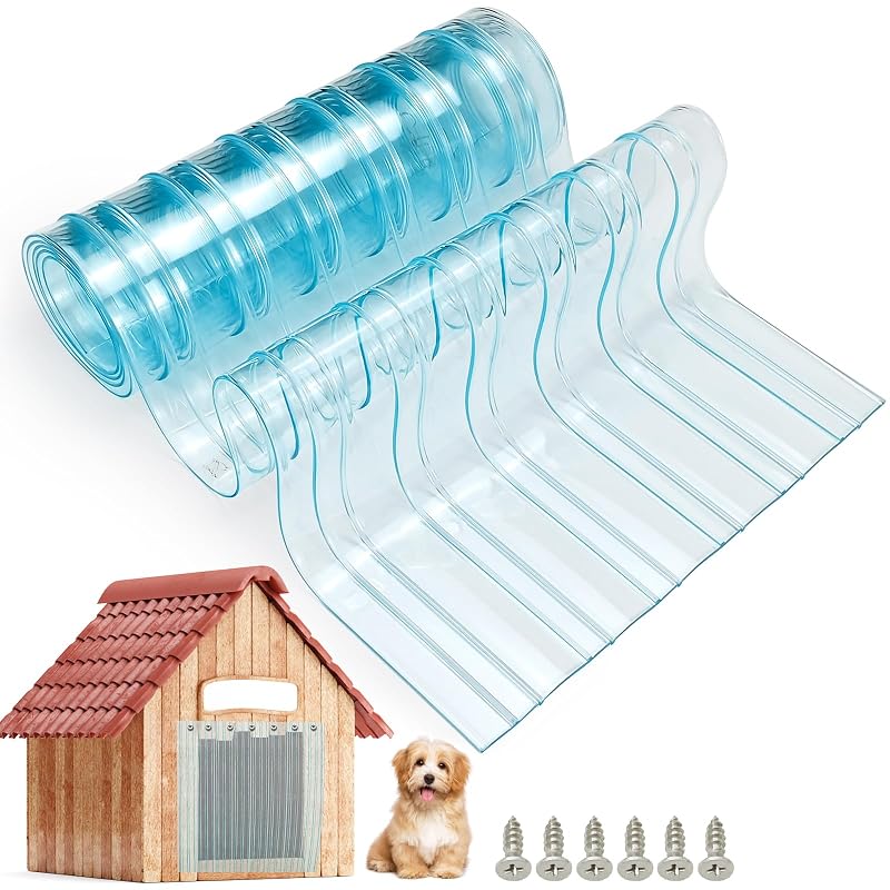 Faixa de PVC para Reposição de Porta para Cães, Cortina Transparente com Nervuras Keedolla 29,97 cm x 1,49 m