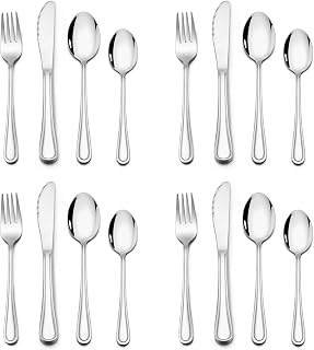 HaWare Children's Flatware, 16 Piece Stainless Steel Children's Cutlery Set from 3 Years, Children's Napkin Set with Fork, Knife, Spoon for Boys/Girls, Harmless & Healthy Smooth Edge Dishwasher Safe