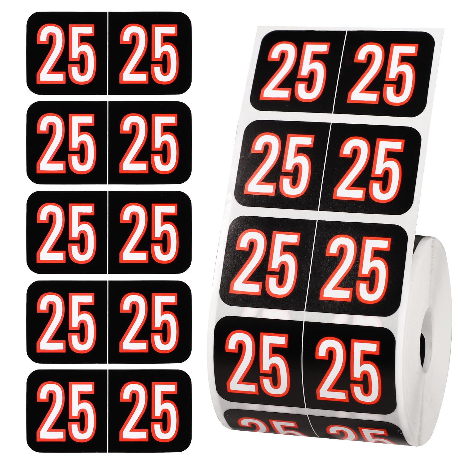 500Pcs 2025 Year Stickers, Self Adhesive File Folder Year Labels, Color Coded 2025 Year Stickers For End Tab File Folders Office Supplies, 3/4" X