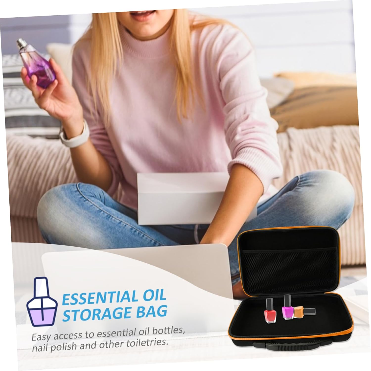 Angoily 1pc Essential Oil Storage Case Essential Oil Holder Bag for Bottles Pu Material Lightweight Travel Organizer and Nail Polish