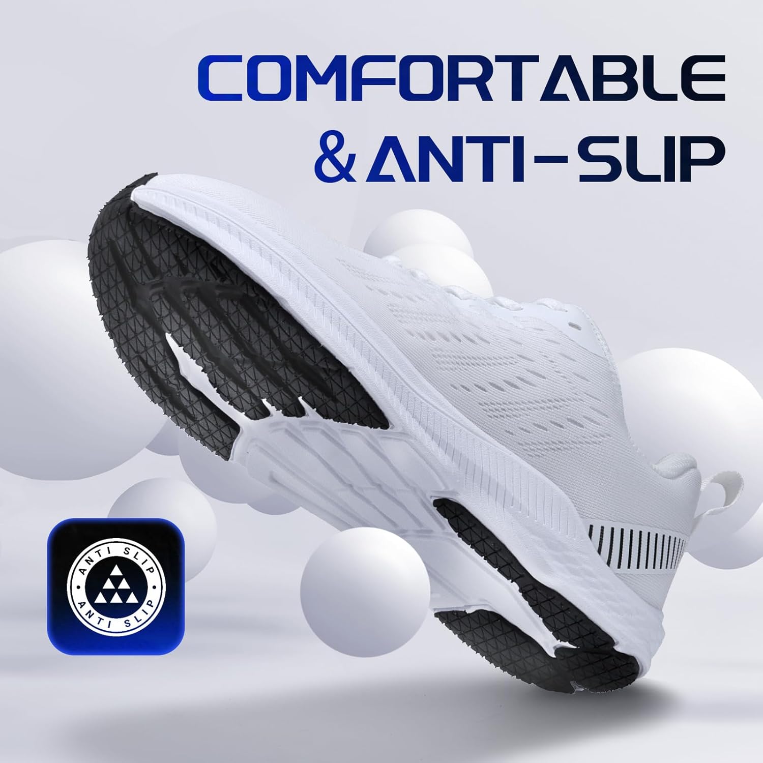 ZVC Wide Toe Box Shoes Women Wide Road Runing Shoes Lightweight Comfortable Non Slip Walking Shoes for Women White - Image 7