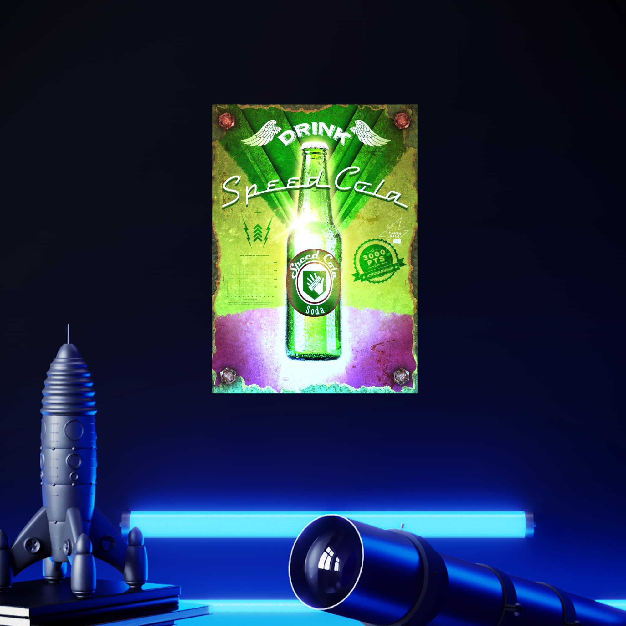 Displate Call of Duty Metallposter Call of Duty Poster Zimmer Poster Call of Duty Merch Zimmer Plakat wandbilder deko - Perk-a-Cola - Speed Cola Poster 67.5 cm x 48 cm