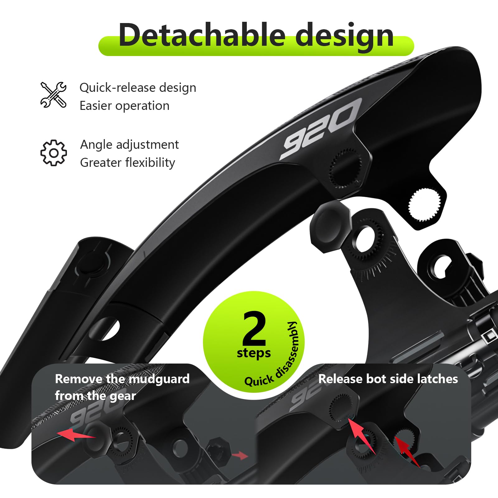 auvstar Parafango Bici,Parafanghi Bici Anteriore e Posteriore,Regolabile Parafango Universale per Bicicletta,Adatto per Mountain Bike/Biciclette da Strada/MTB,Adatto per Ruote da 26/27.5/29 Pollici