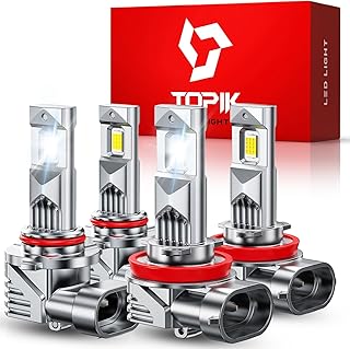 TOPIK 9005 H11 LED Light Bulbs Combo, 76,000LM 900% Brighter, 6500K