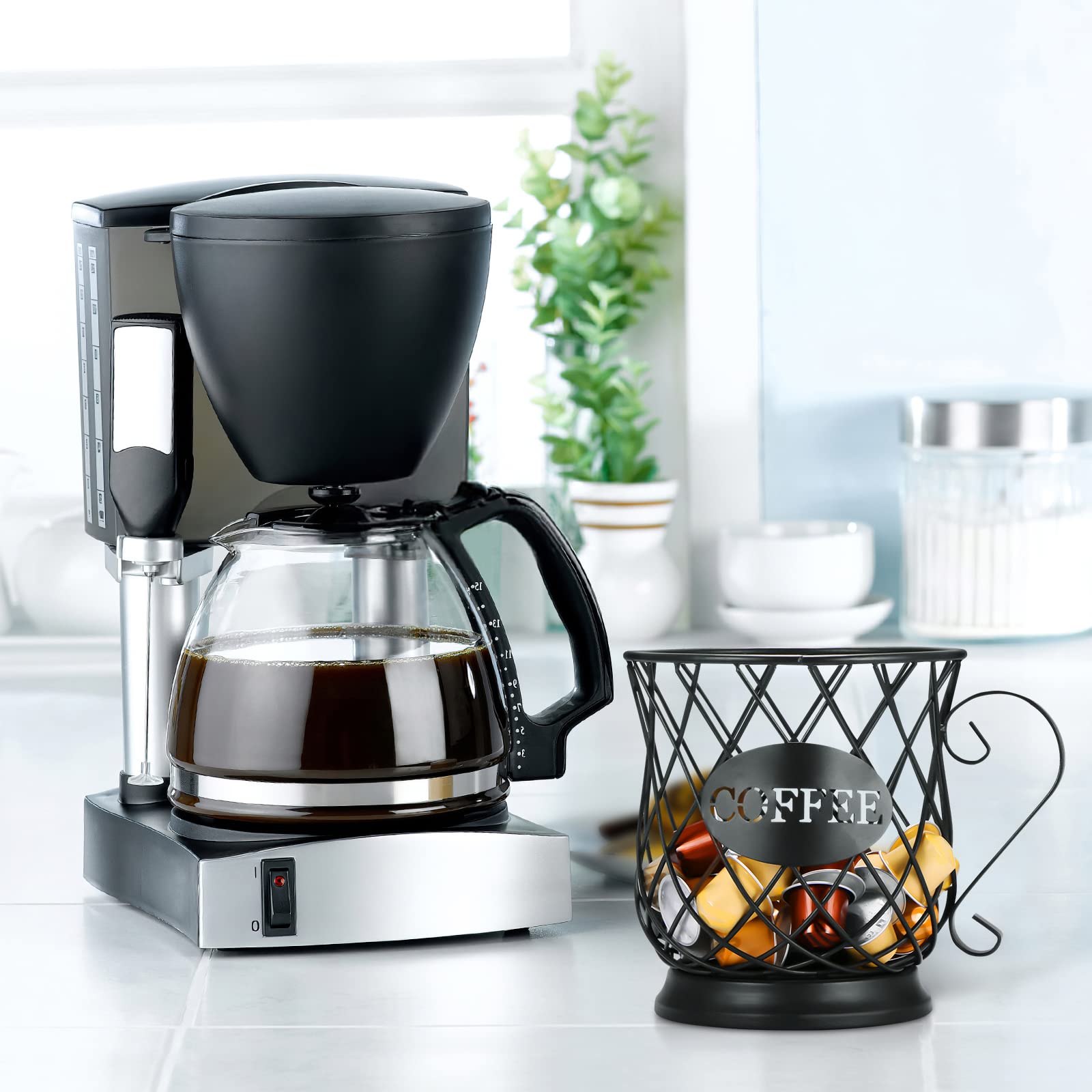 Panier à Capsules De Café,Organisateur De Dosettes De Café, Panier De Rangement pour Capsules De Café,Porte-Capsules De Café Design Original Noir,Accessoires De Café Parfaits Grande Capacité