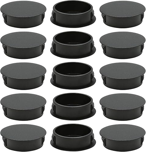 Vista 16 de Tapones de agujero blancos de 0.984 in/1 pulgada, tapones de plástico tipo empotrado, a presión, tubo de orificio de bloqueo, postes de esgrima