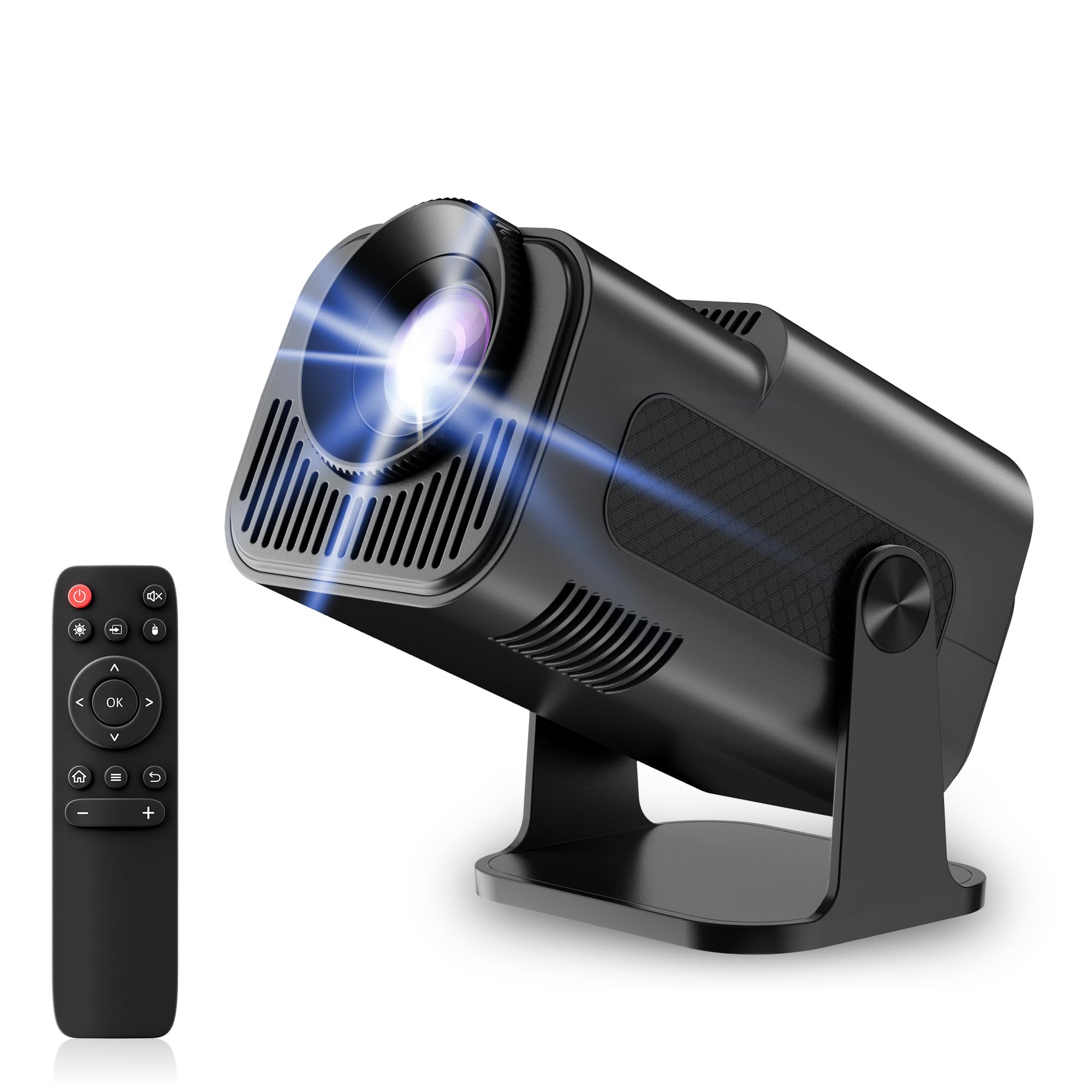 Proyector Mini, 4K Ultra HD, 15000 Lúmenes, Sistema Android, Proyección Inalámbrica WiFi 2.4GHz/5GHz & BT, Interfaces HDMI/USB/AUX, 4 Modos de Proyección, Portátil para Cine en Casa, Dormitorio