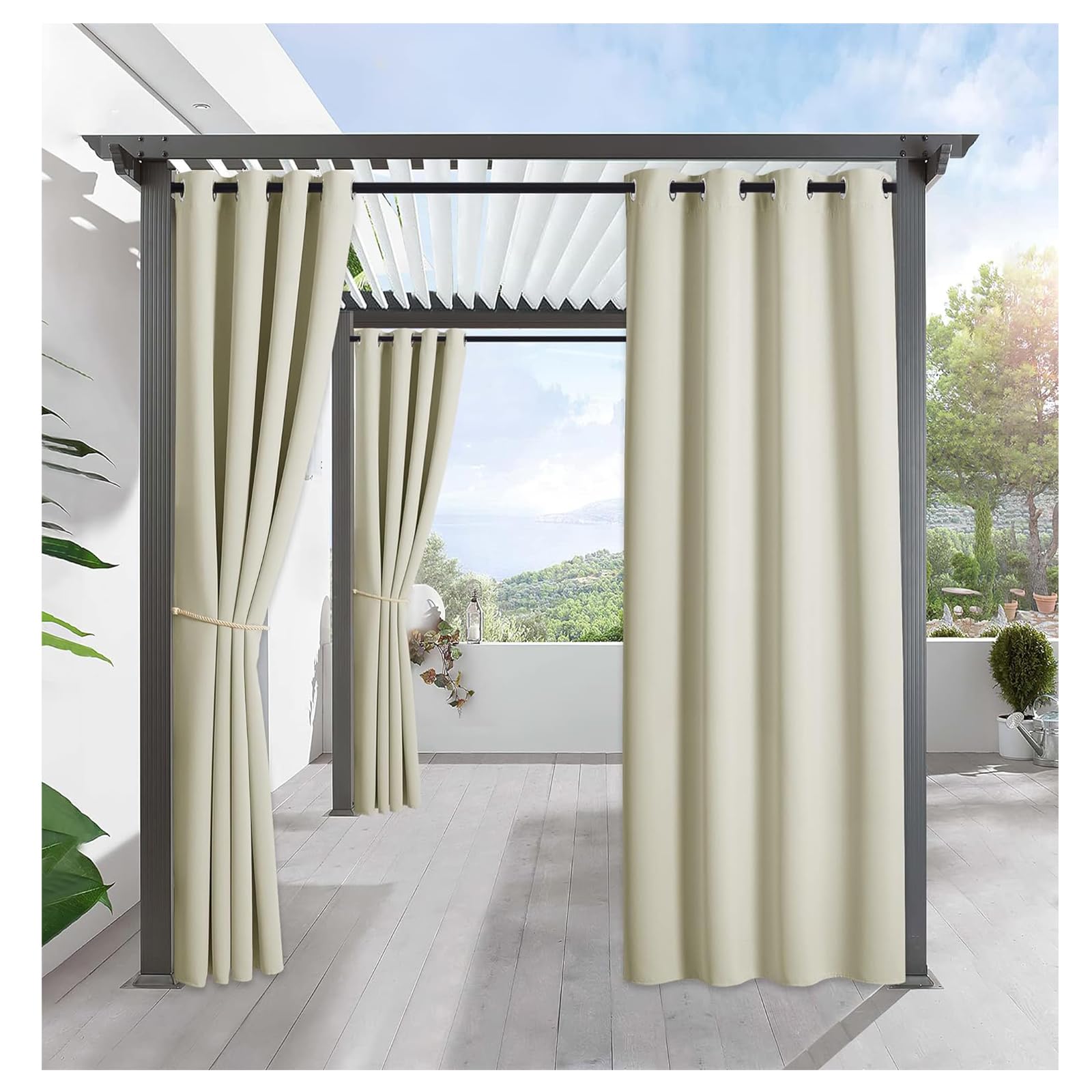 Tenda per Esterni Tende impermeabili per Portico Cortile Porta Scorrevole Pergolato Terazze, Tenda per Gazebo Pergolata Patio Balcone Protezione Solare e Privacy,1 Pezzi,182 * 264cm（W*H）