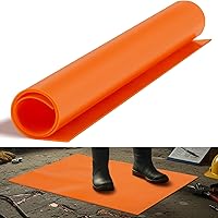 Maasechs 20x20 Inch 1000V Insulated Orange Rubber Mat - High Voltage Electrical Safety for Home, Commercial & Industrial Use