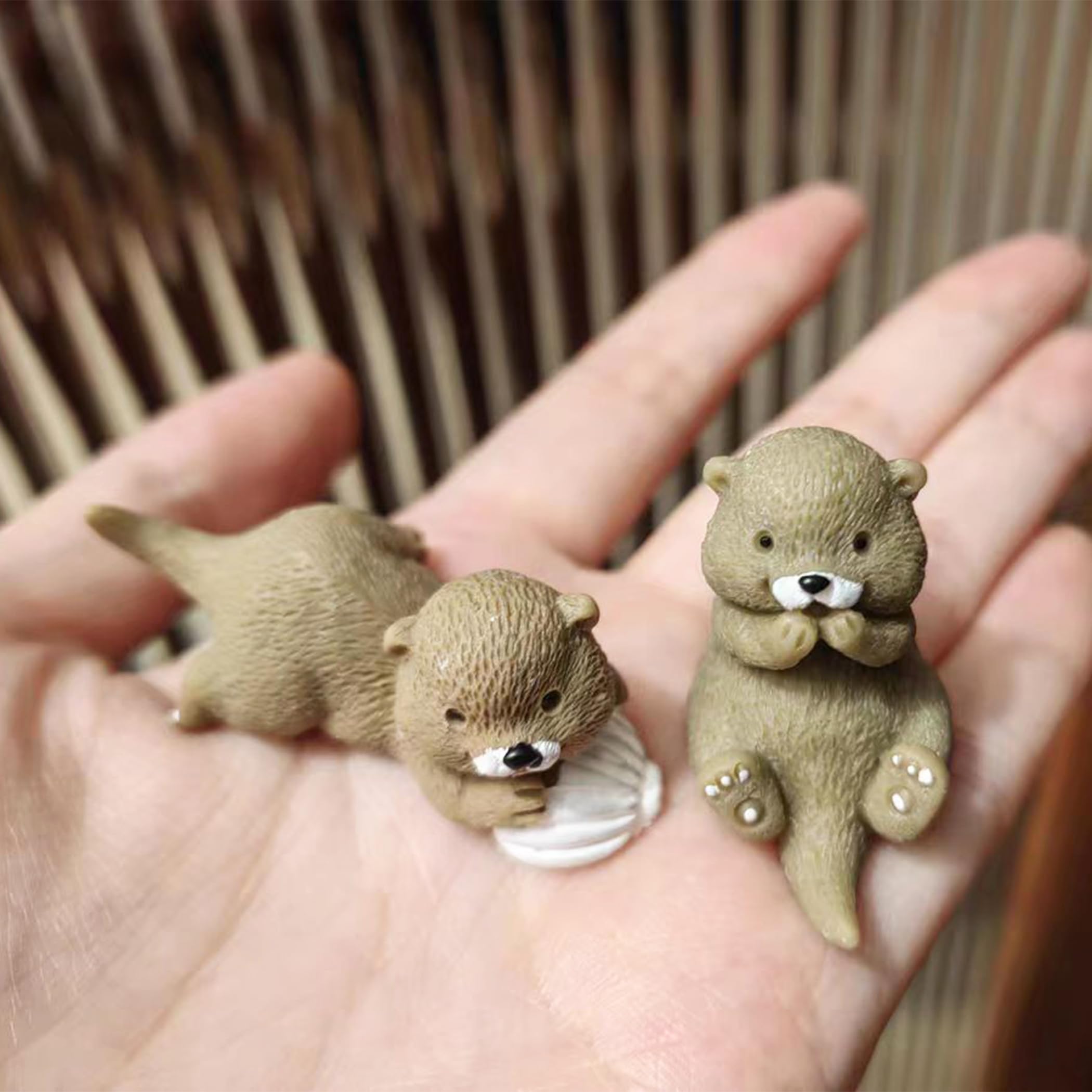 Ciieeo 4Stücke Miniatur Otter Figuren Realistische Produktbild-Vorschau 3
