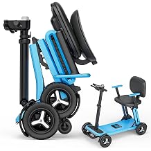 Paiseec L5 Mobility Scooter 32 lbs Ultra Lightweight, One-Step Folding Mobility Scooter, Light Weight Mobility Scooters with PAI System, Airline Approved Mobility Scooter for Seniors Blue-15 Miles