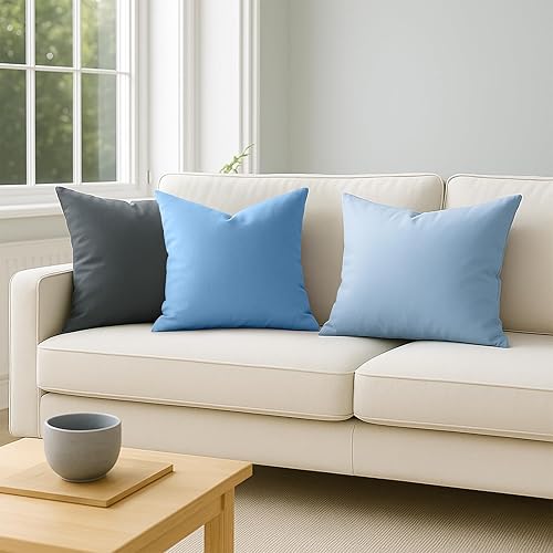 Vista 66 de Thmyo Paquete de 2 fundas de almohada cuadradas decorativas de algodón, fundas de almohada de sublimación en blanco, fundas de cojín blancas