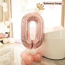 AMFIN® 32 inch 0 Number Foil Balloon, Birthday Decoration Items [Helium Supported] - Rose Gold gallery image