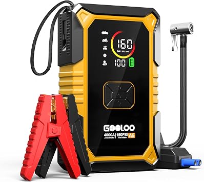 35% off: GOOLOO A5 Car Jump Starter with Air Compressor, 4000A Portable Car Jump Starter (All Gas/10.0L …