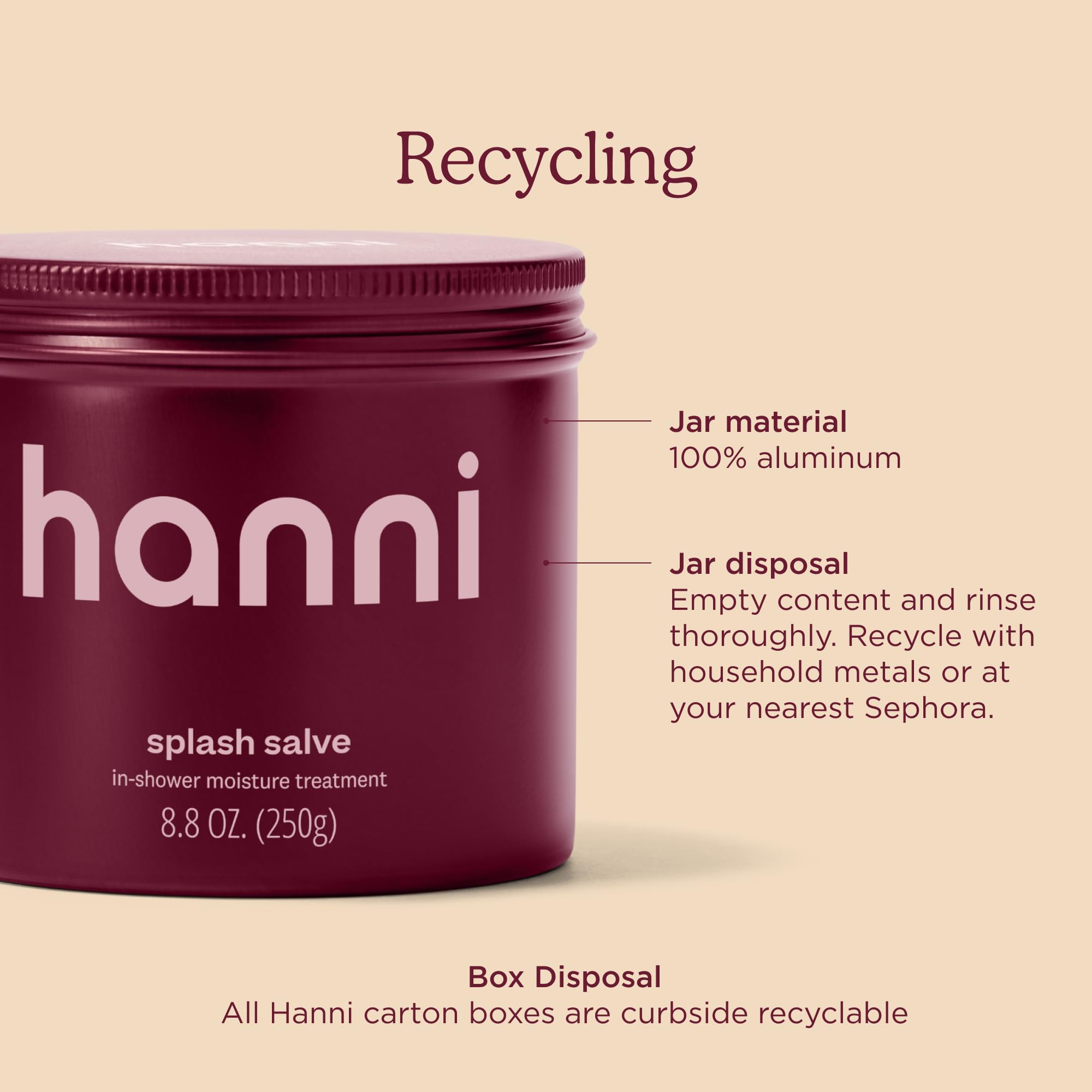 HANNI Splash Salve 250 ml maska do ciała nawilżająca pod prysznicem z kokosem, jojobą, masłem shea i gliceryną, głęboka odżywka do wszystkich rodzajów skóry