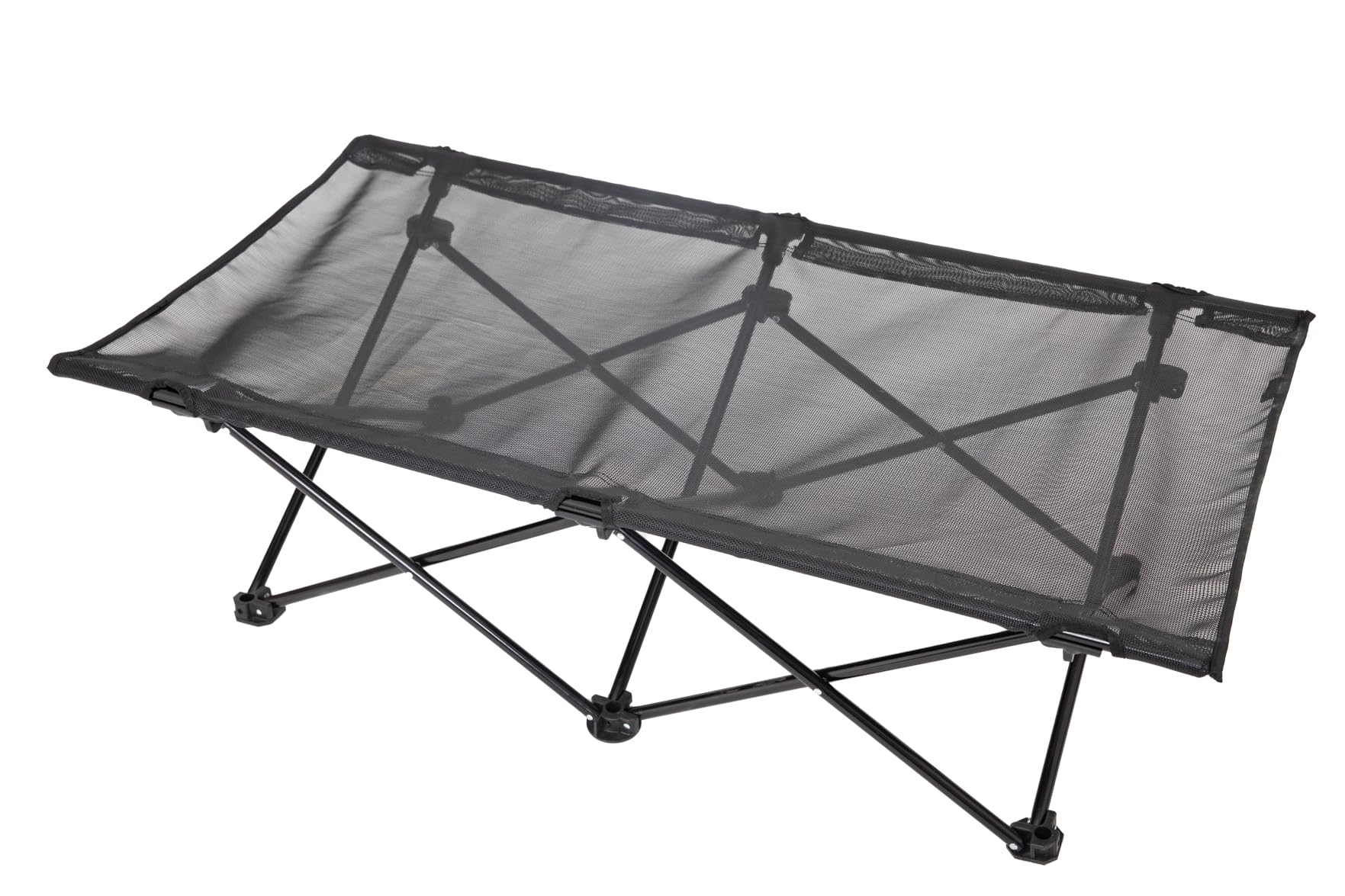 KingCamp Erhöhtes Hundebett Hundeliege Outdoor Haustierbett Haustierliege Atmungsaktivem Mesh & Wildledermatte & Rutschfesten Füßen für Reisen Garten Outdoor Indoor, Schwarz 121 × 68 × 30 cm