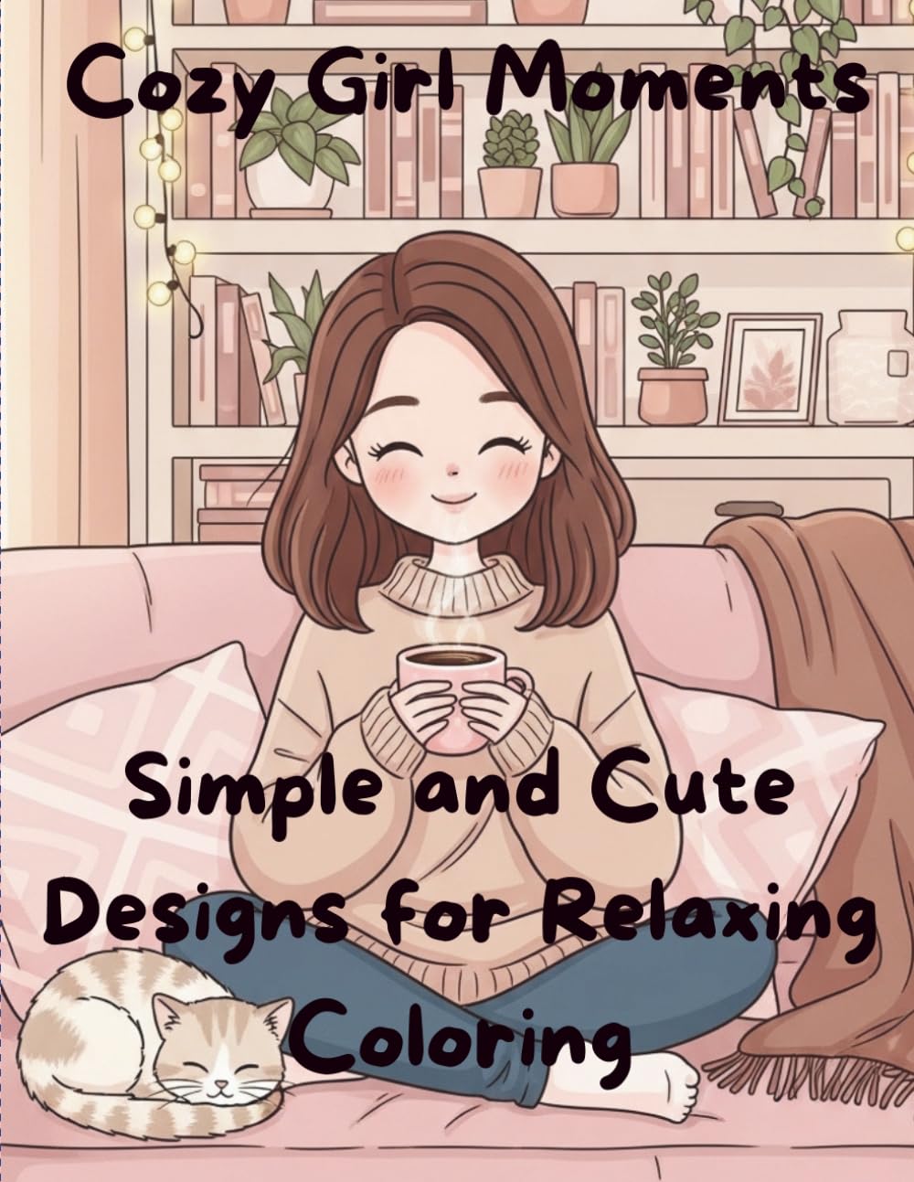 Cozy Girl Moments: A Cute and Relaxing Coloring Book for Adults and Teens with Adorable Cozy Scenes, Self-Care Vibes, and Stress Relief Designs