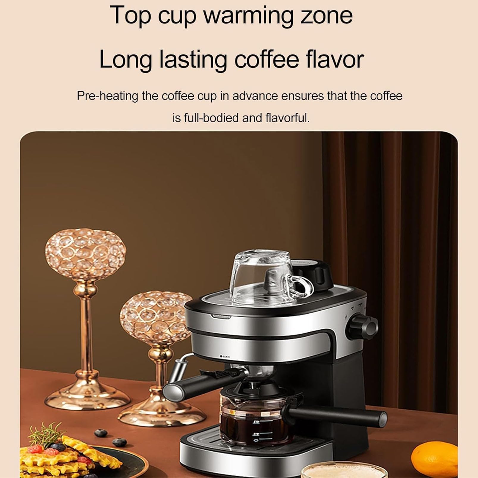 Machines à café cappuccino, mini cafetière avec mousseur à lait | Filtre de qualité alimentaire, petite cafetière goutte à goutte automatique pour la maison, le bureau