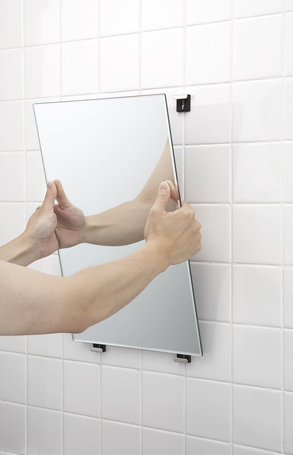 Bath Mirror, Replacement Mirror, Approx. Length 20 x Width 14.0 inches (50.8 x 35.6 cm), Thickness 0.2 inches (5 mm), Moisture Resistant, Easy Installation, Made in Japan N-6, 1 Piece