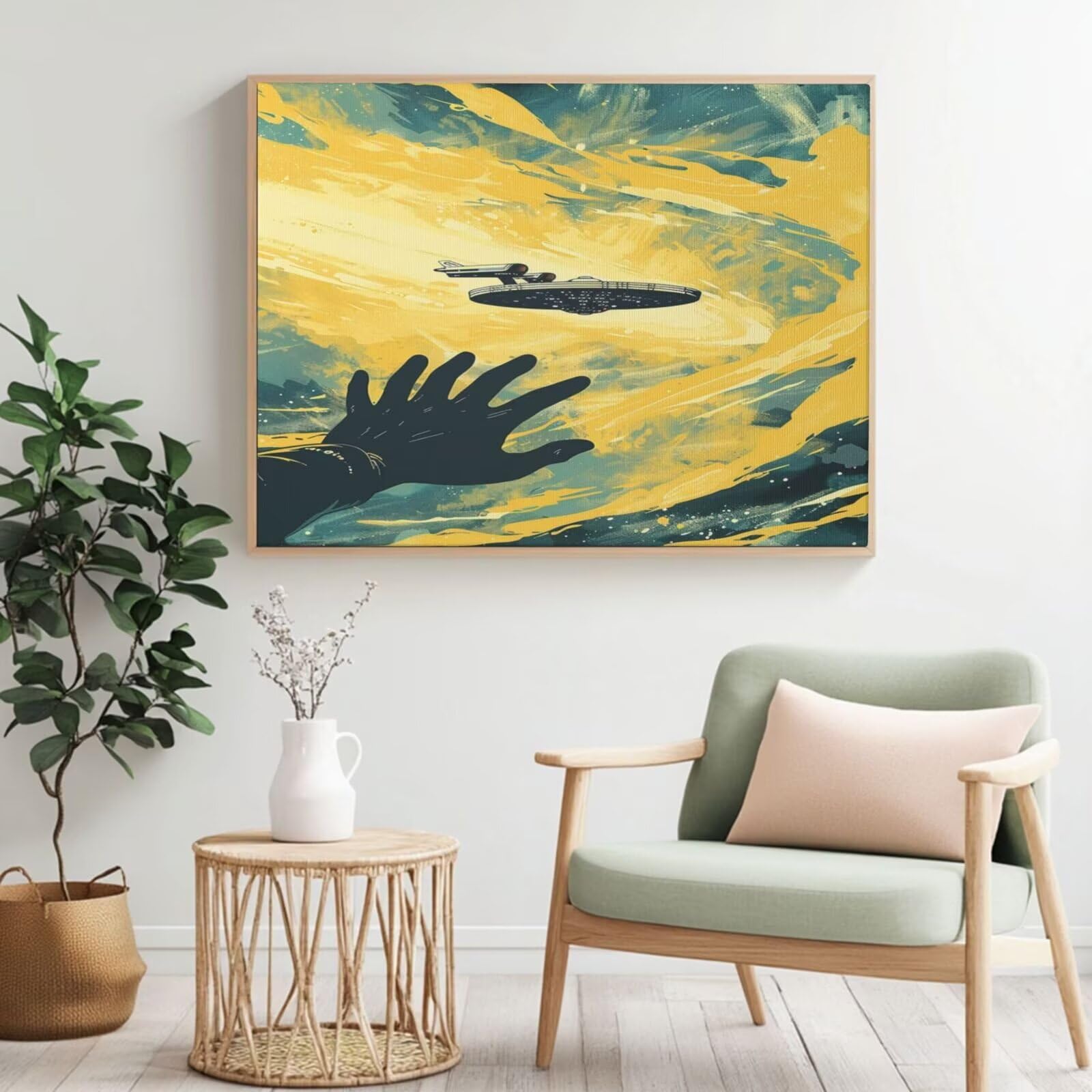 Kit per pittura con numeri per adulti, pittura spaziale con numeri per principianti, pittura acrilica con 6 pennelli, pittura ad olio per decorazione da parete (100 x 75 cm, senza cornice) MK26