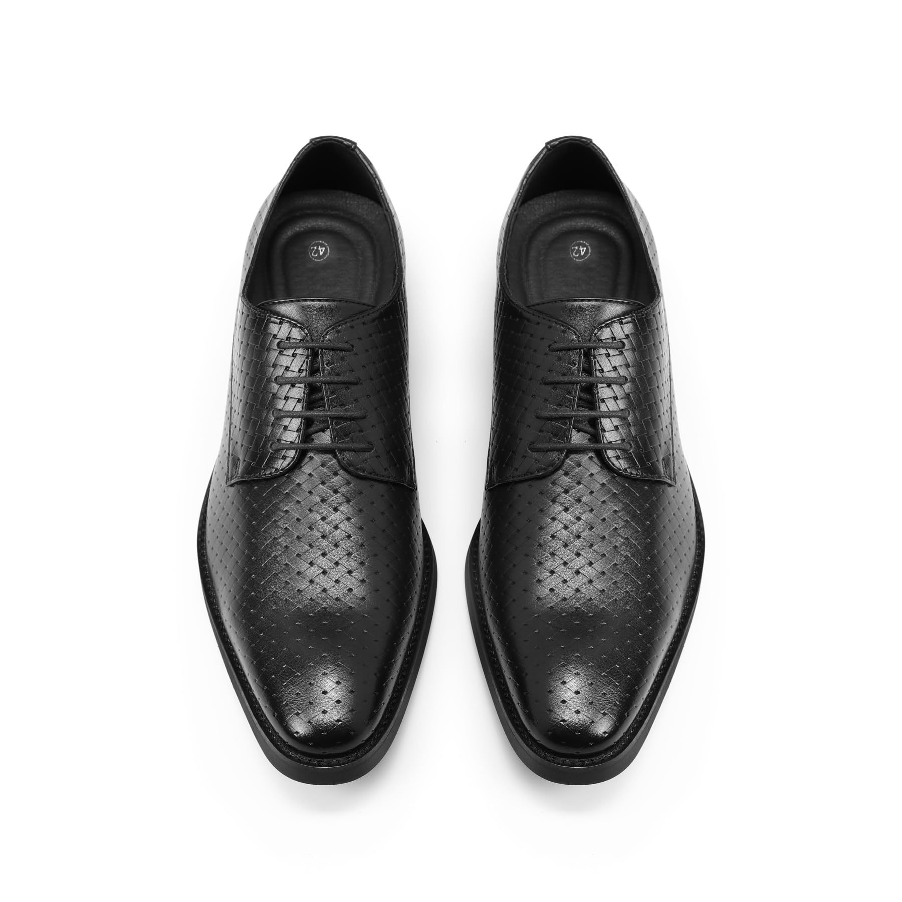 Allthemen Męskie sznurowane tkane skórzane buty derby formalne półbuty Oxford sukienka buty klasyczne zwykłe buty biznesowe