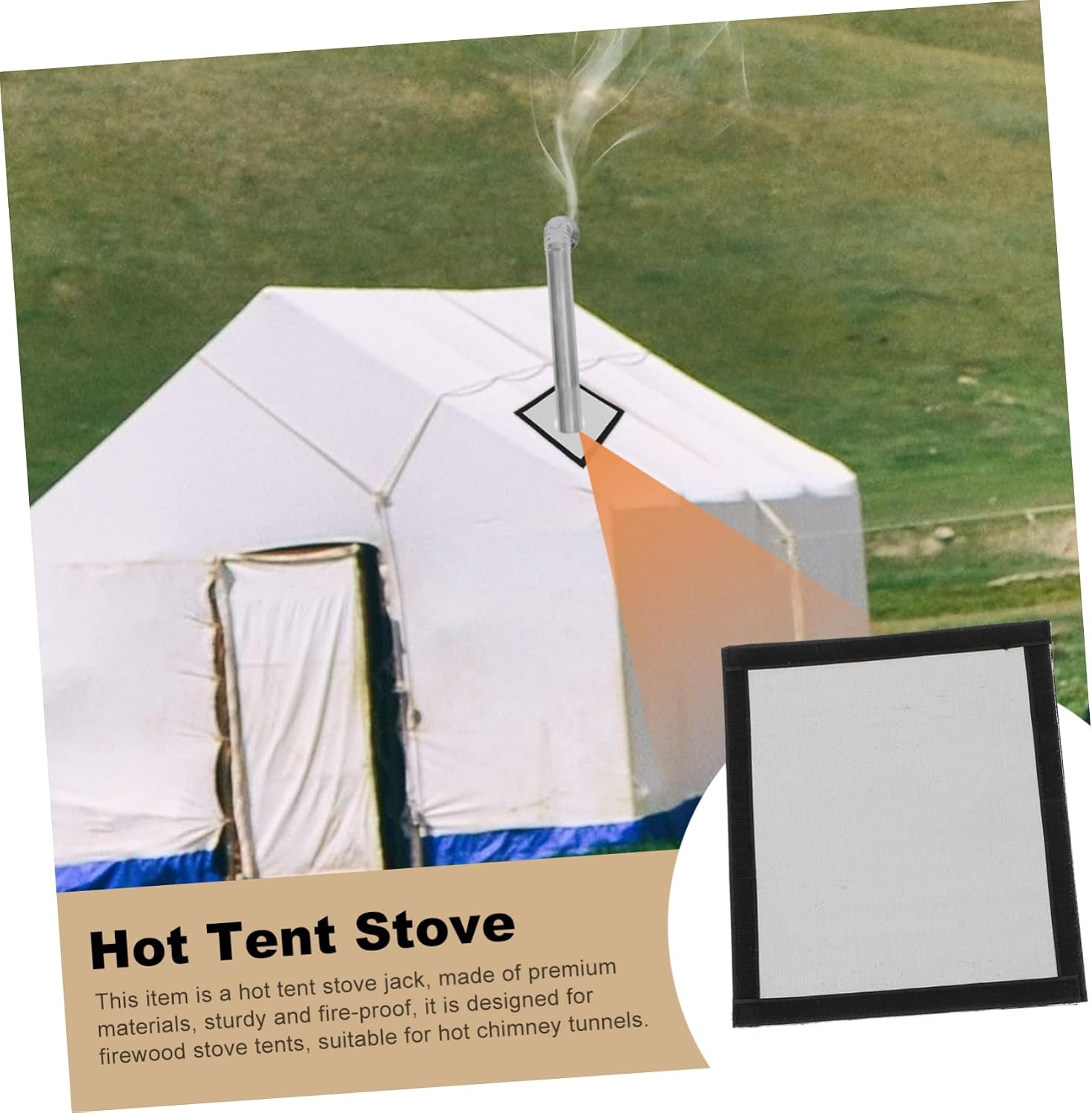 KICHOUSE 1pc Fibreglass Simple Protection Ring for Tent Stove Jack Flame Retardant Scald Prevention