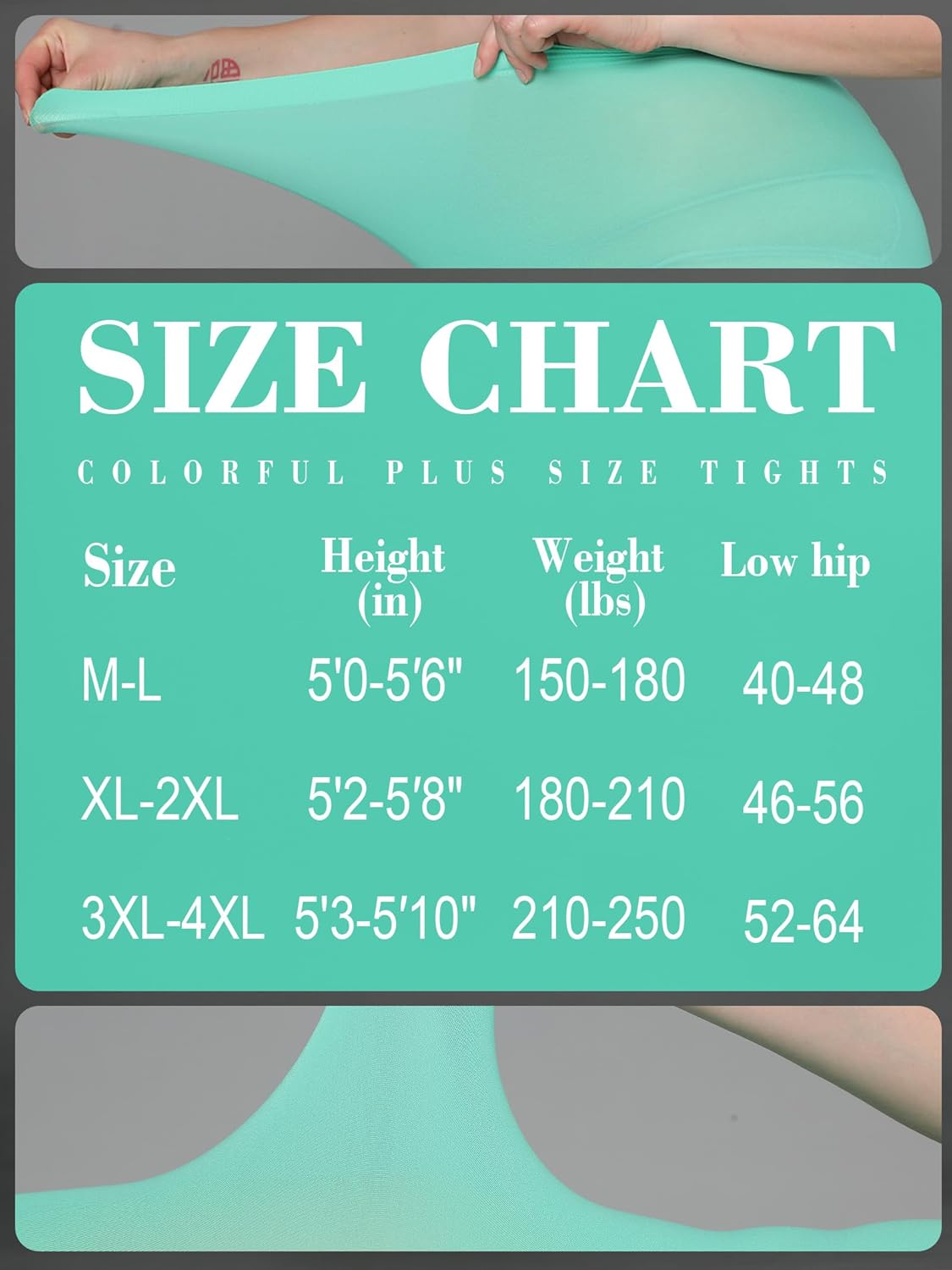 HONENNA Queen Plus Size Tights Semi Opaque Control Top High Waist Stockings Nylons Pantyhose for Women 1X 2X 3X 4X 5X 6X - Image 5