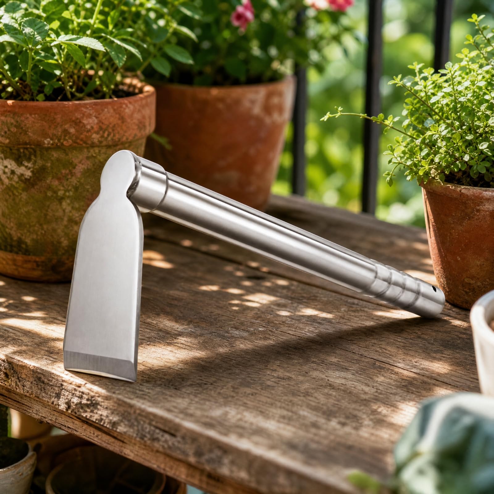 Attrezzo da Giardino in Acciaio Inox 304 con Manico Maneggevole Attrezzi Manuali da Giardino Antiruggine per Fioriti, Stile C