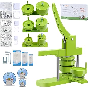 Button Maker Machine Various Sizes DIY Pin Maker Button Press Machine 1.25+2.25+3 Removable Badge Press Kit with 300pcs 32mm+58mm+75mm Badge Accessories