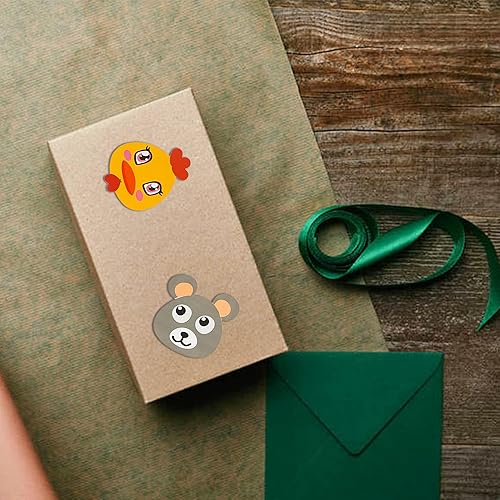 Miniatura 6 de Uptotop 48 hojas de calcomanías de animales con diseño de rostro, 12 diseños diferentes para hacer tus propias calcomanías para niños, calcomanías