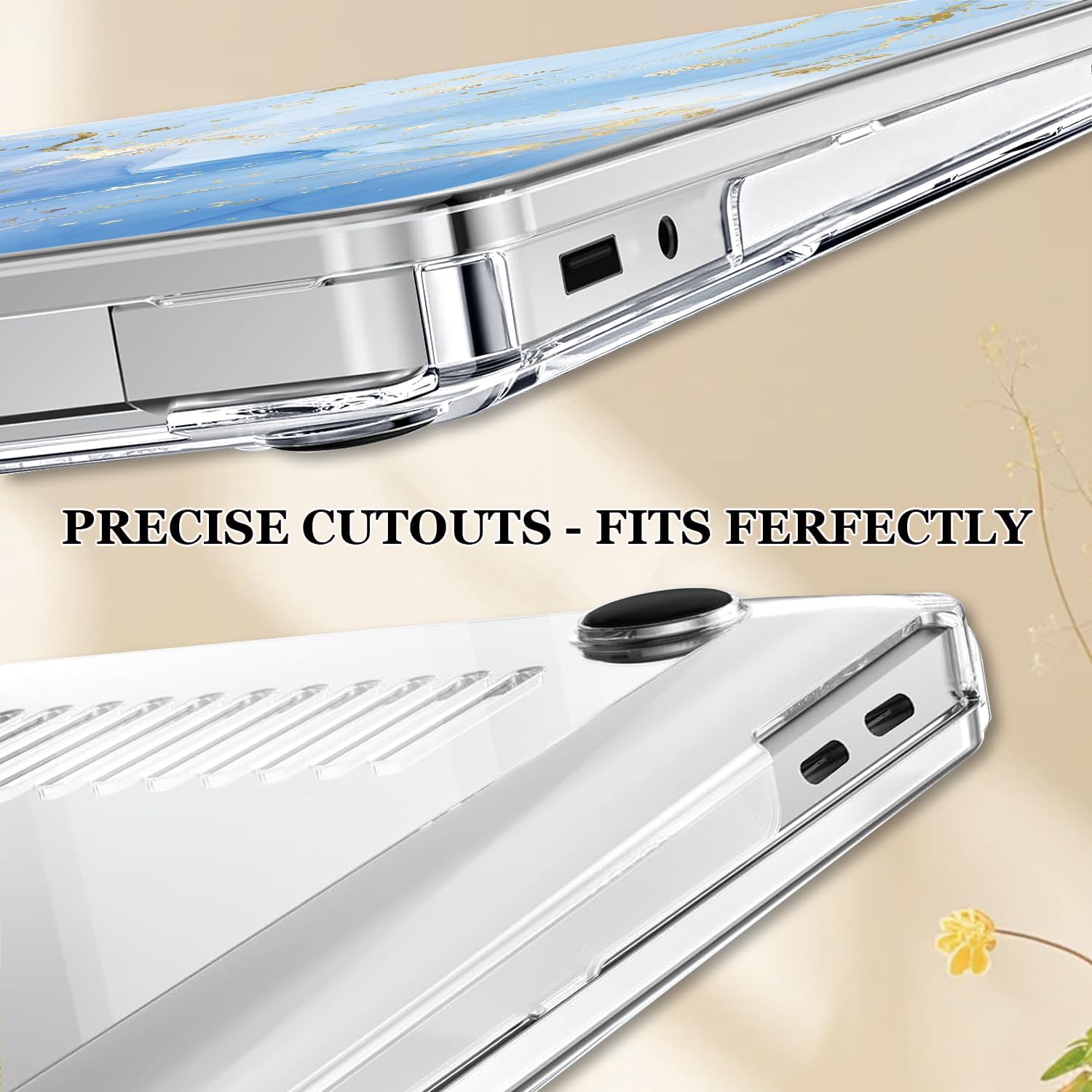 Slim Protective Case for 13 inch Microsoft Surface Laptop 2025 Copilot+PC Model 2095, Lightweight Anti-Scratch Printed Pattern Plastic Hard Shell Case Cover, Blue Marble - Image 5