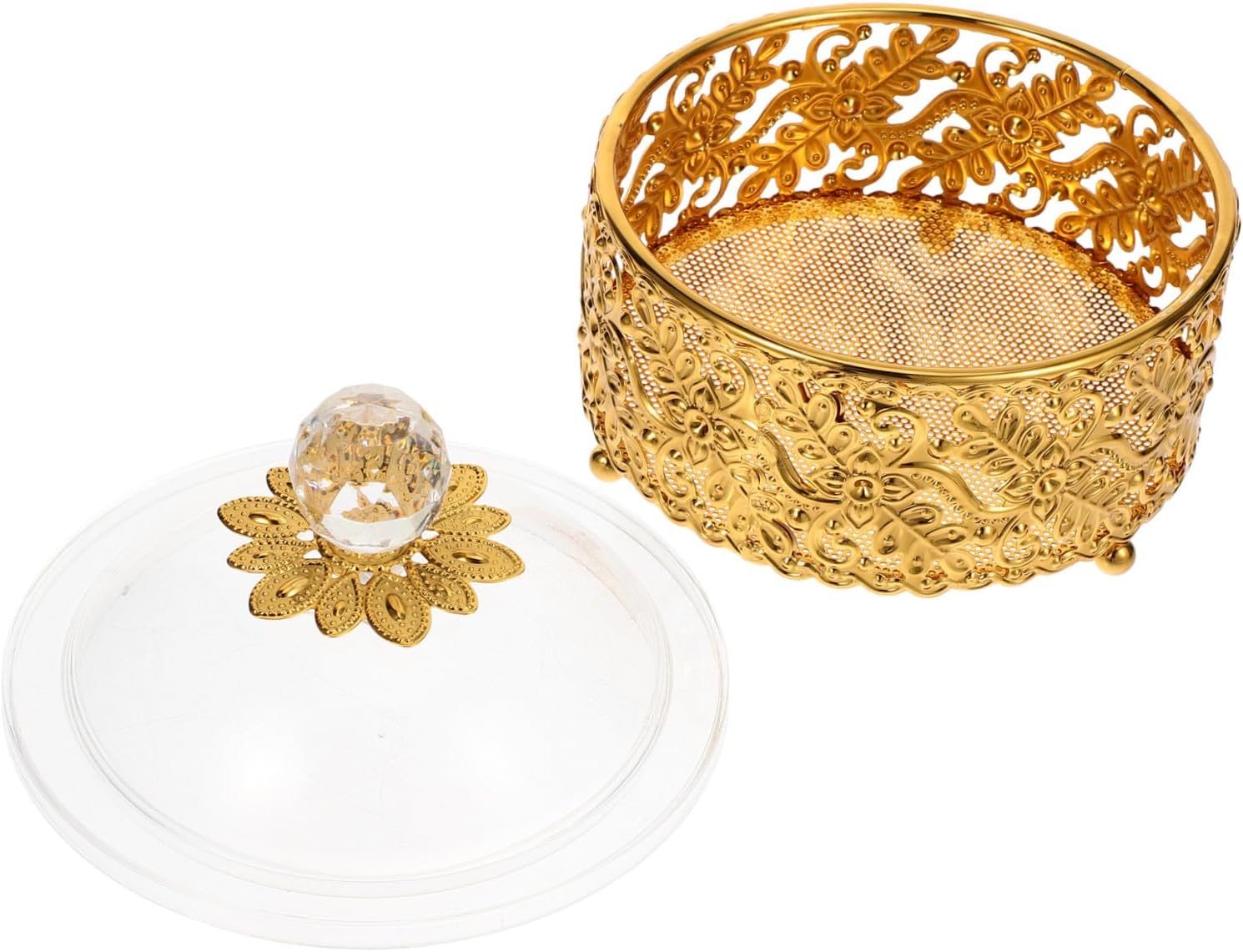 Ciieeo European Style Candy Box with Lid, Acrylic Alloy Treat Server