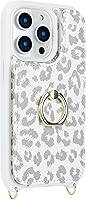 Vista 6 de Funda para iPhone 15 Pro Max con tarjetero para mujer, iPhone 15 Pro Max con correa, cordón cruzado, bloqueo RFID, soporte de anillo, cierre a