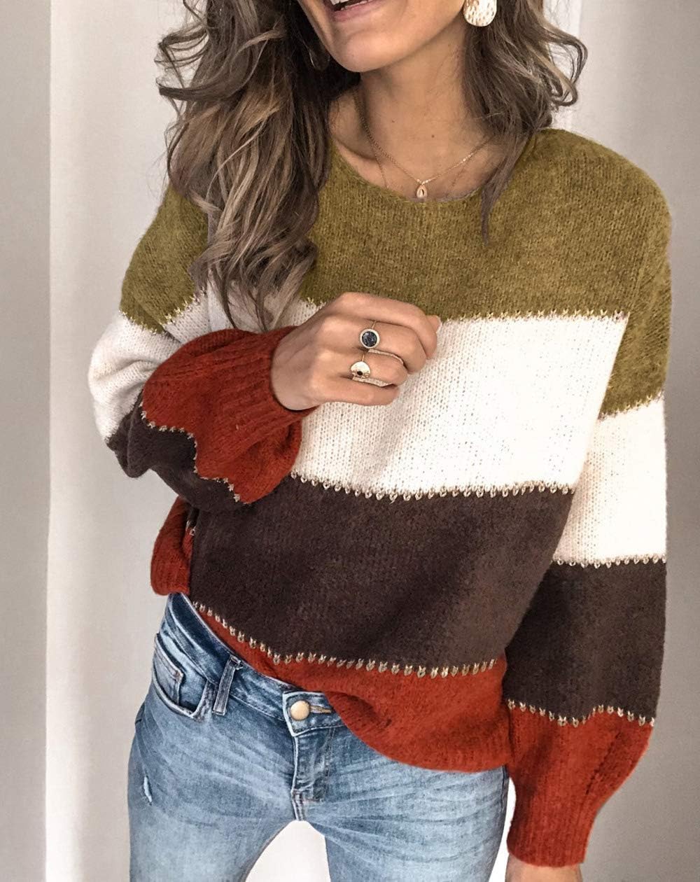 ANCAPELION Women’s Casual Sweater Pullover Winter Basic Sweatshirt Long Sleeve Cozy Knitted Jumper Tops Loose Fit - Image 4