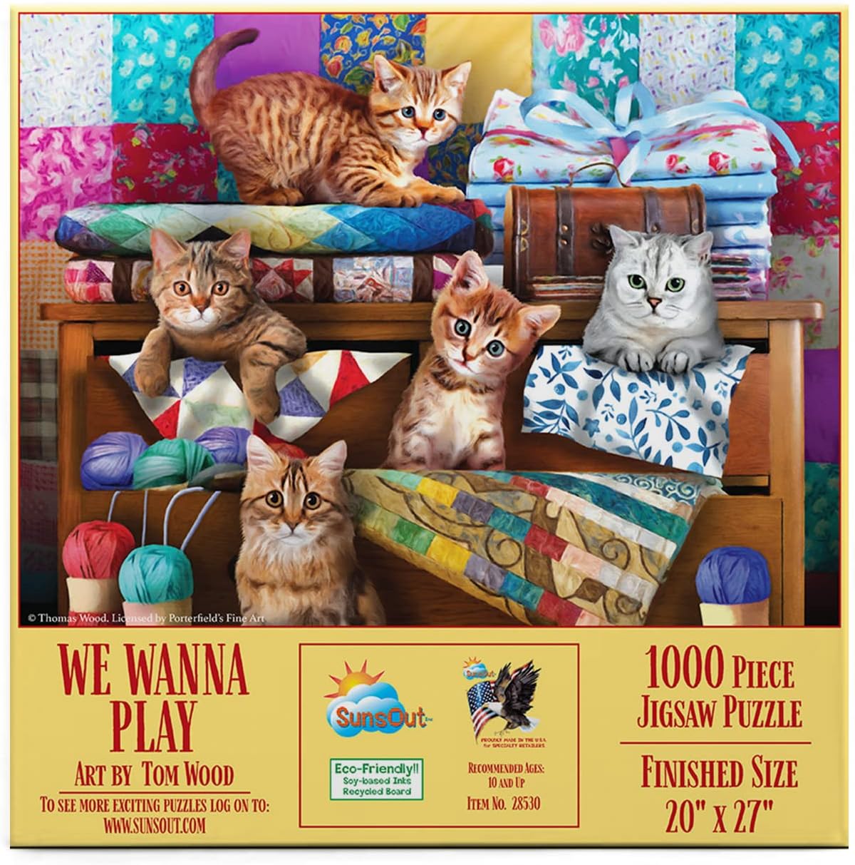 SUNSOUT INC - We Wanna Play - 1000 pc Jigsaw Puzzle by Artist: Tom Wood - Finished Size 20" x 27" - MPN# 28530
