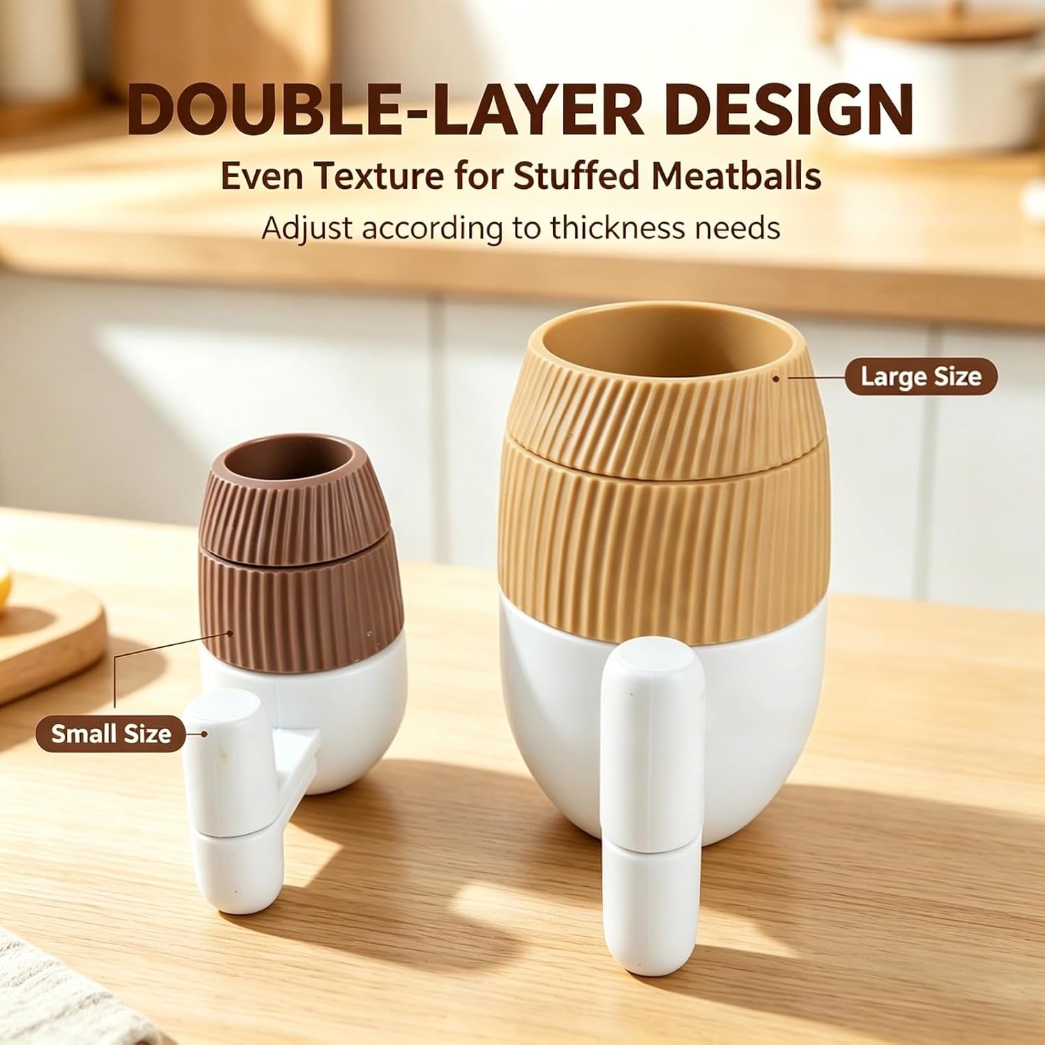 2Pcs Meatball Maker, Creative Meatball Maker Set Handmade Stuffed Meat Point Round Ball Rice Ball for Kitchen Cooking Tool