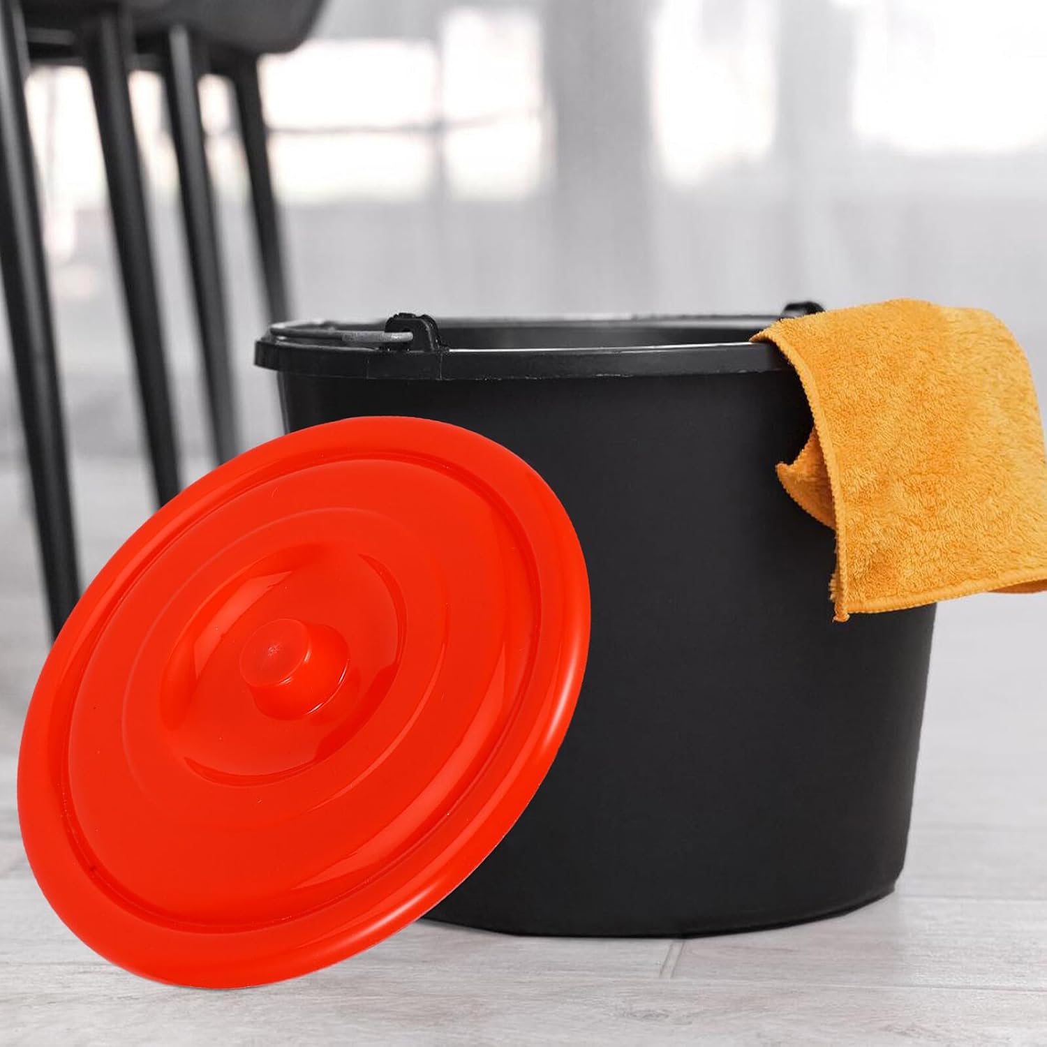 Alipis 2pcs 20cm Red Plastic round Trash Can Lids Garbage Bin Covers Waste Container Protector for Kitchen and Outdoor Use
