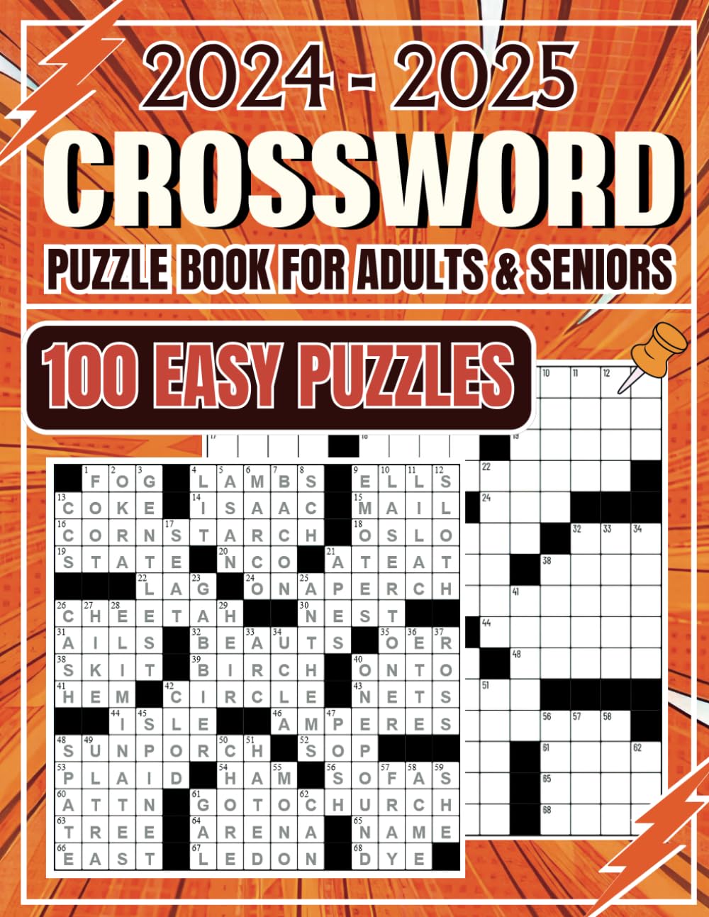 2024-2025 Crossword Puzzle Books For Adults Large Print 100 Puzzles With Solutions