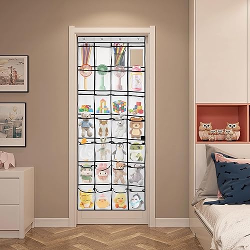 Miniatura 7 de Organizador de zapatos con 28 bolsillos grandes sobre la puerta, organizador de zapatos colgante para puerta, bolsa de almacenamiento de zapatos de