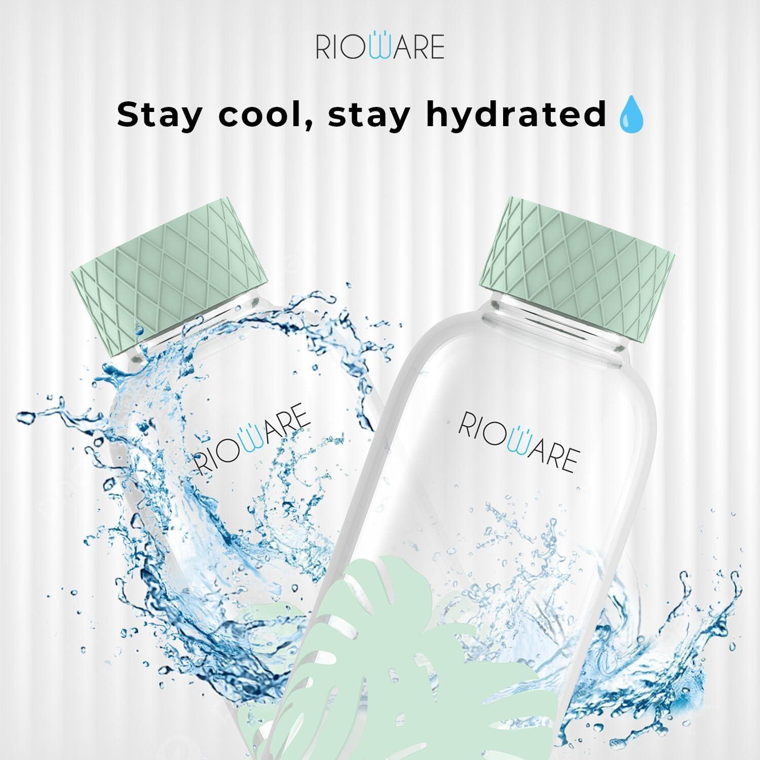 Rioware® Purifa Pro Borosilicate Glass Water Bottle with Silicon Sleeve (750Ml) | Airtight Lid | Leak Proof | Silicon Cap | Fridge Water Bottles for Home, Office & Gym -Pack of 01(Green)