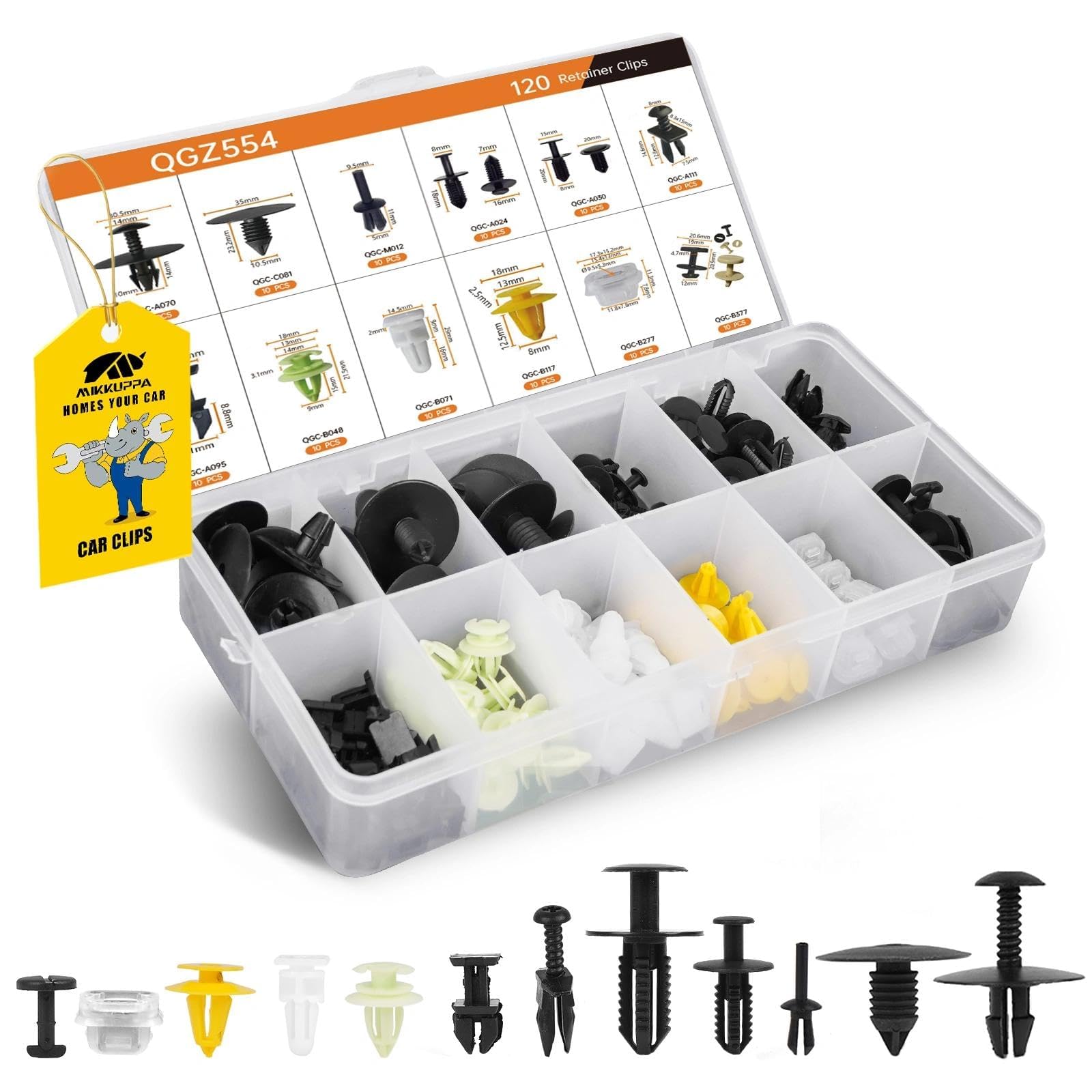 MIKKUPPA 120 Stück Befestigungsclips Auto Clips Set, Türverkleidung Clips Spreiznieten Karosserie Clips Kunststoffniete Befestigungssatz Clips für BMW