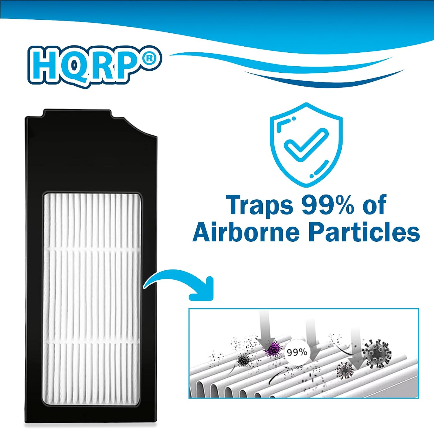 HQRP 12-Pack Robot Vacuum Cleaner Filter Replacement For Ecovacs Deebot X1 Omni / X1e OMNI / X1 Plus / X1 Turbo