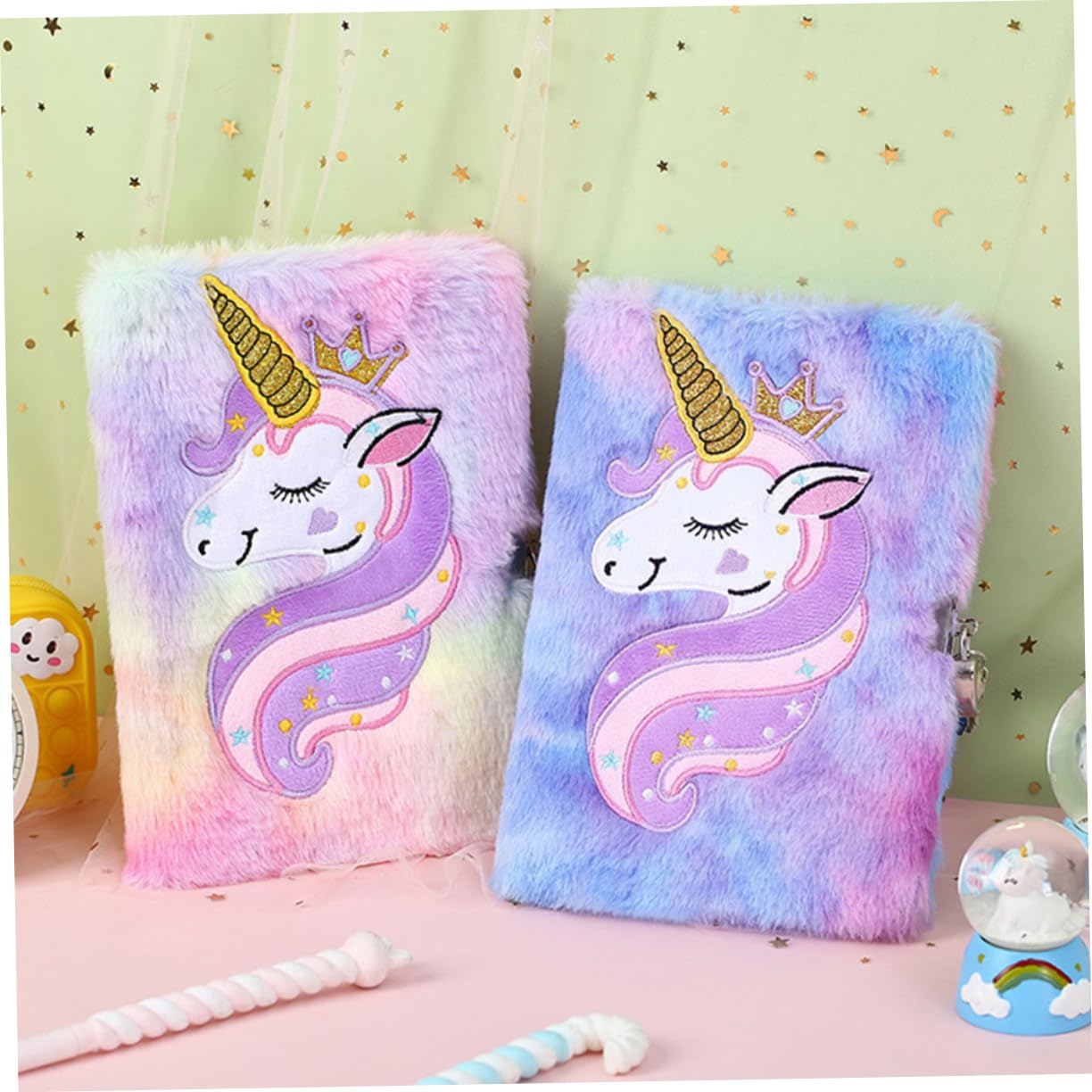 2pezzi Quaderno Di Peluche Diario Con Copertina Di Peluche Quaderno Fumetti Morbido Accessorio Per Ragazza Compatto