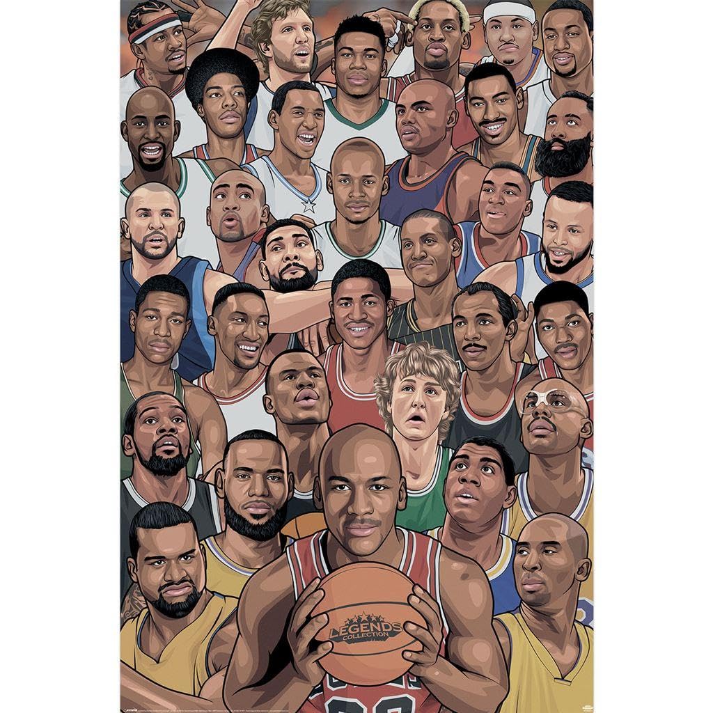 Pyramid International Multicoloured Legends Basketball´S Greatest Poster (91.5Cm X 61Cm X 0.1Cm) (Multicoloured)