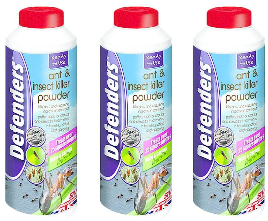 3 x DEFENDERS ANT & INSECT KILLER POWDER KILLS ANT/WOODLICE/COCKROACHES ETC 450G