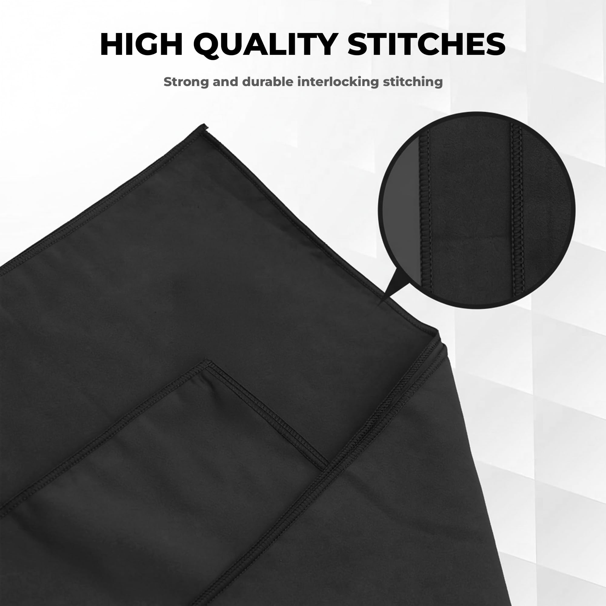 SKULLFIT Microfiber Gym Towel for Men - Quick Dry Super Sweat Absorbent Lightweight Suede Hand Towel - Suitable for Gym Yoga Workout Running Swimming Cricket Travel-200 GSM-60x40 cm (Black, Small) 3