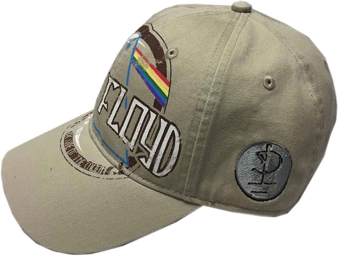 Pink Floyd Men's Dark Side of The Moon Album Distressed (Sand) Baseball Cap Sand